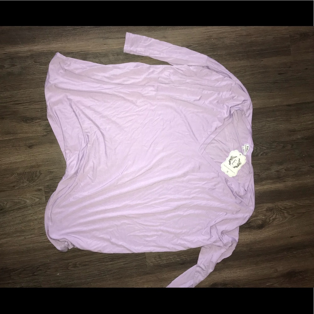 lavender 3/4 sleeve piko
